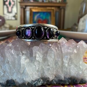 💎 Amethyst Glass Cuff Bracelet
